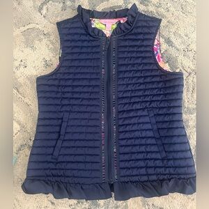 Lilly Pulitzer Girls Floral Puffer Vest size XL 12-14